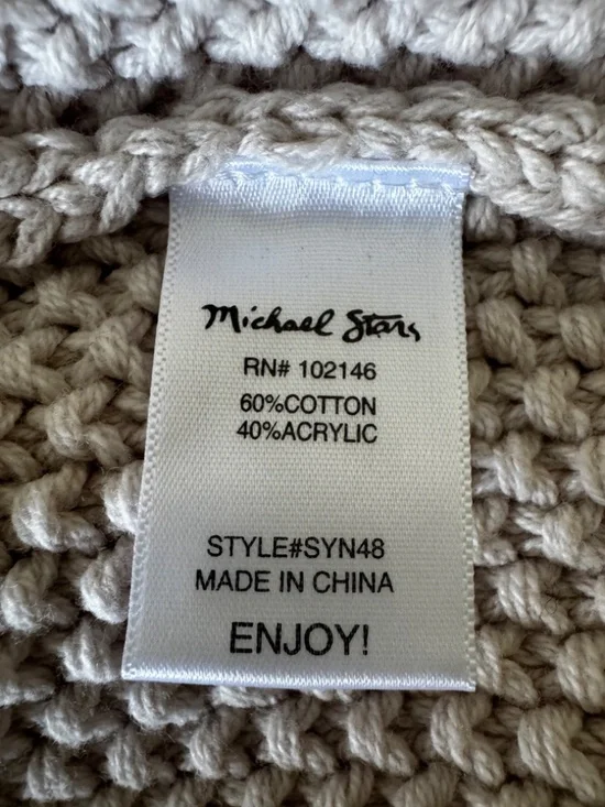 Michael Stars Relaxed Open Front Cocoon Ribbon Detail Beige Cardigan NWOT Size S - Picture 6 of 7